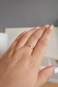 Thick Hammered Stacking Ring-Gold