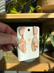 Abstract Pink Statement Earrings