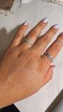 Thick Hammered Stacking Ring-Silver