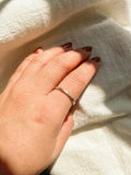 Thick Hammered Stacking Ring-Silver