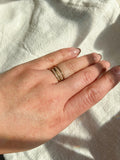 Thin Hammered Stacking Ring-Gold